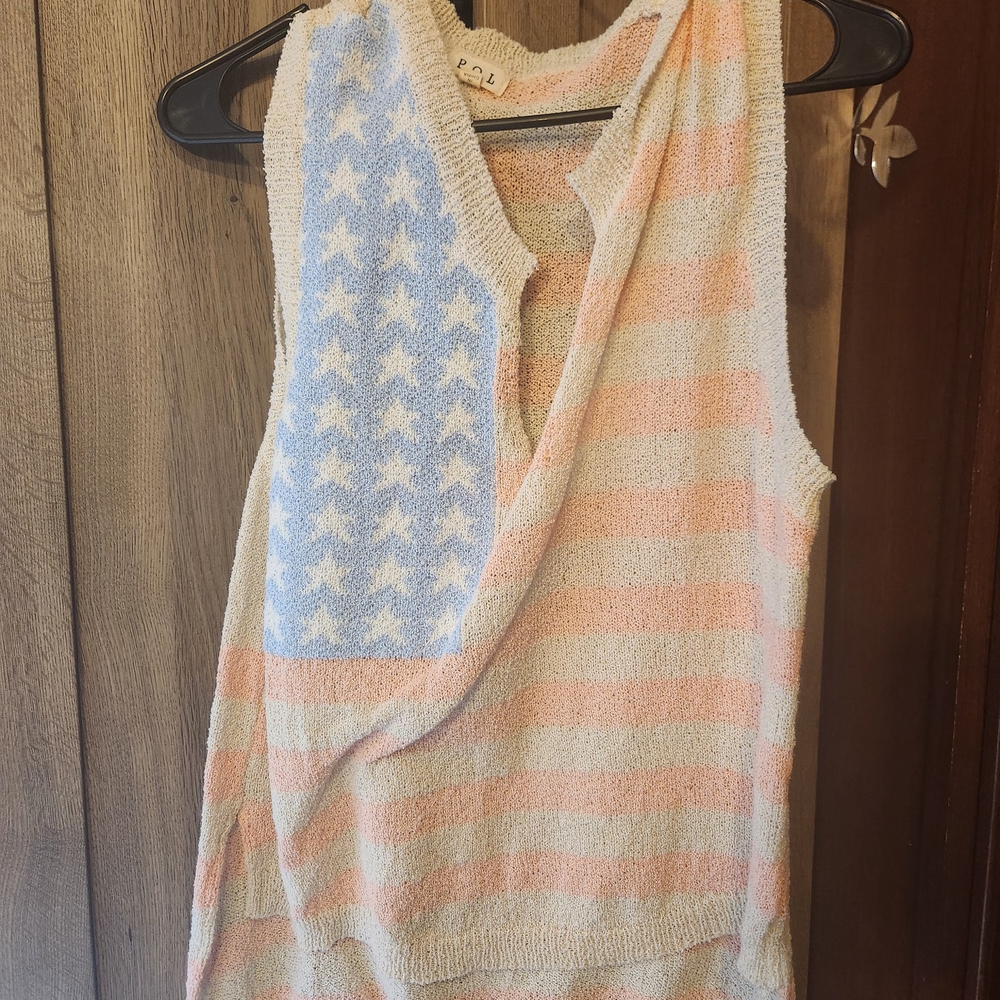 POL Pastel Striped Sleeveless Blouse